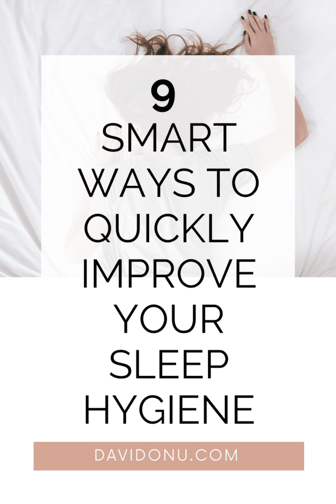 Pinterest pin of sleep hygiene post