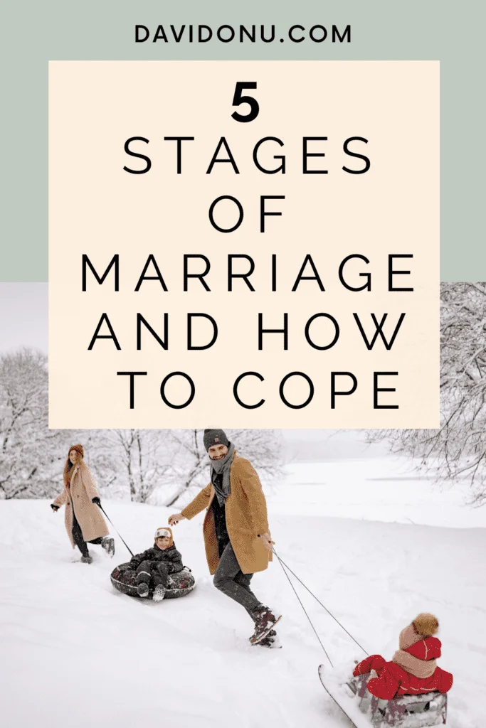 Pinterest pin of stages of marriage post
